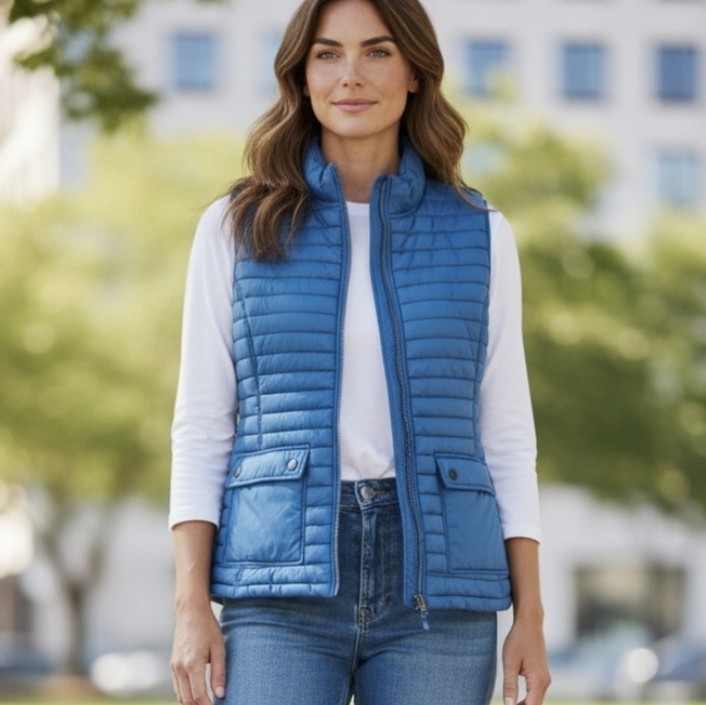 VINEYARD VINES Blue Quilted Vest.Size M